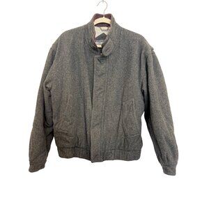 Members Only Mens Wool Jacket Size 40 Charcoal Gray All Pure Wool Vintage Style